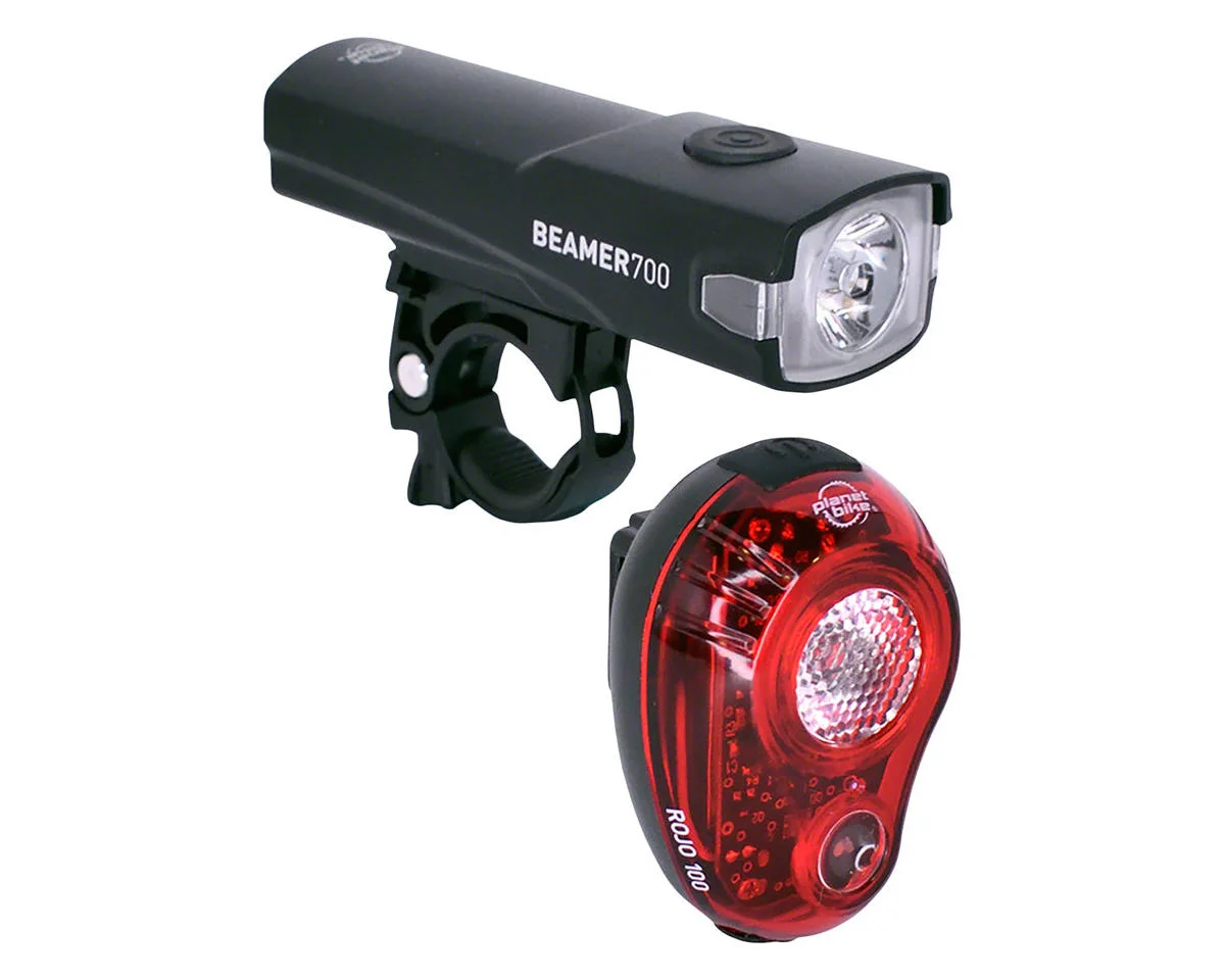 Planet Bike Beamer 700/Rojo 100 Headlight/Tail Light Set
